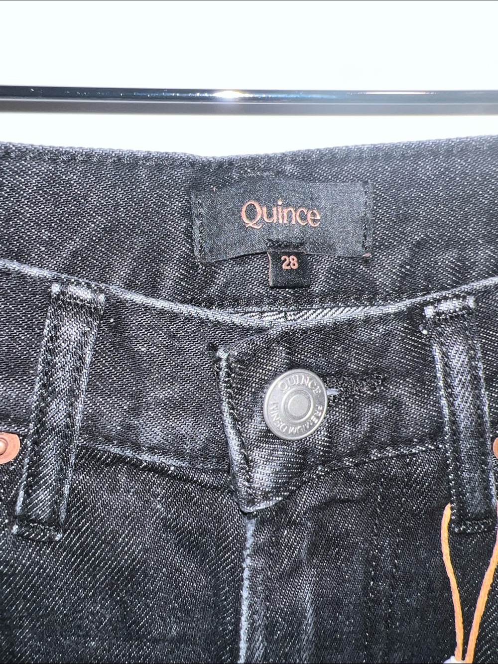 Quince Women's Bella Rigid Straight Jeans Graphite Black Size 28x26 NWT - Picture 4 of 7